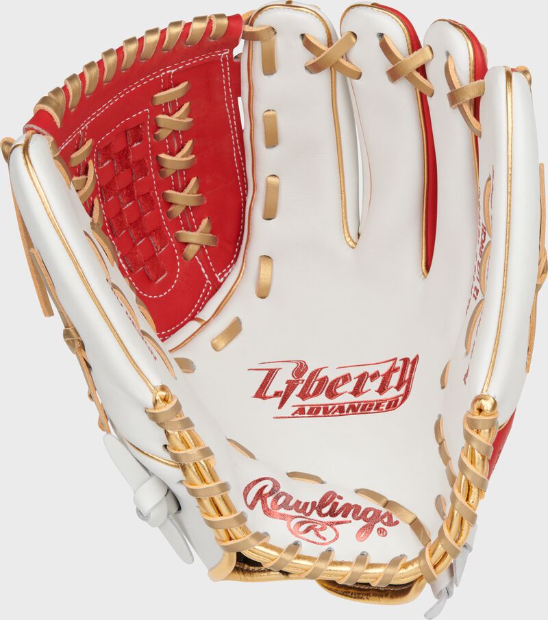 Liberty Advanced Color Series 12.5 in Fastpitch Glove, White/Scarlet