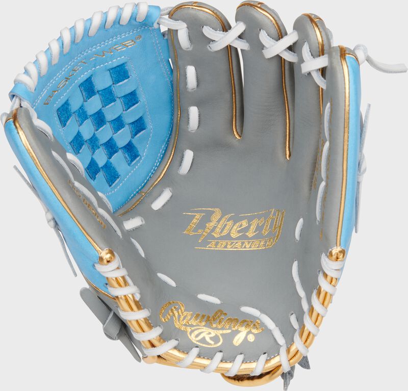 Liberty Advanced Color Series 12 in Fastpitch Glove, Gray/Columbia Blue