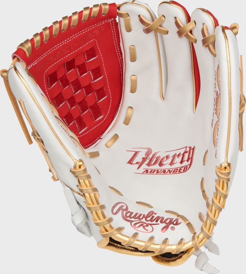 Liberty Advanced Color Series 12 in Fastpitch Glove, White/Scarlet