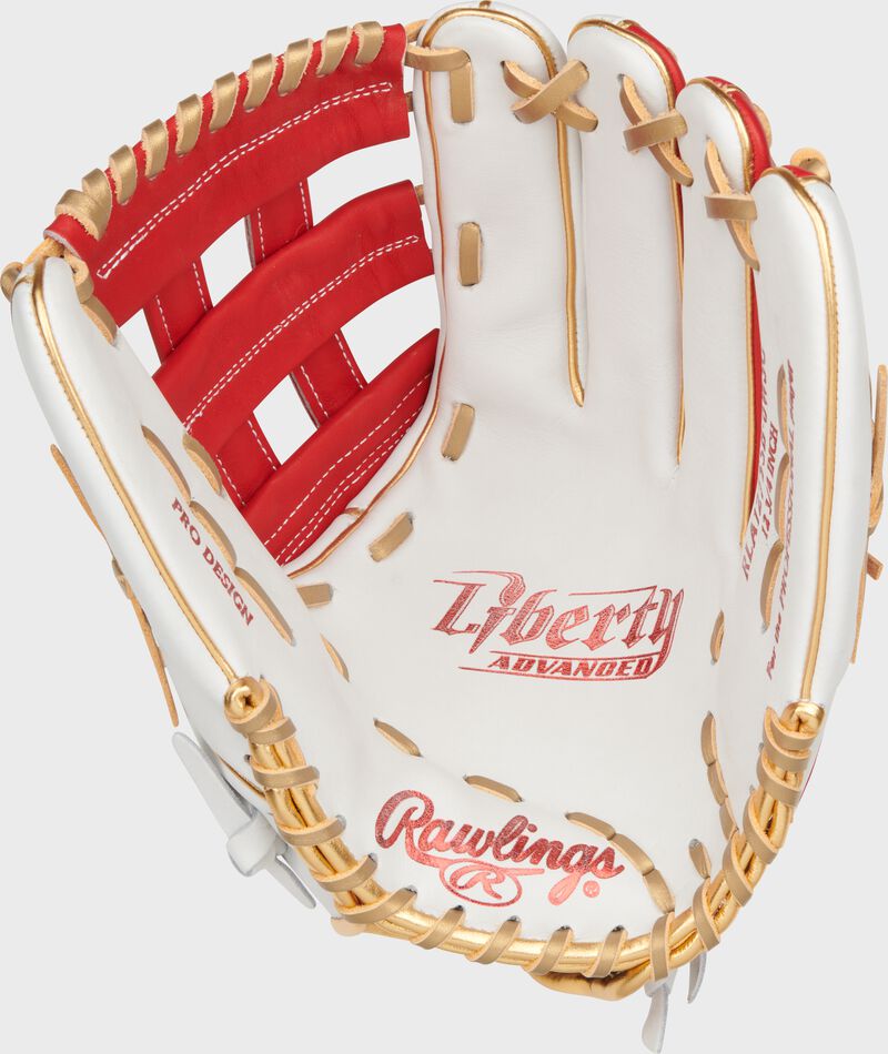 Liberty Advanced Color Series 12.75 in Outfield Glove, White/Scarlet