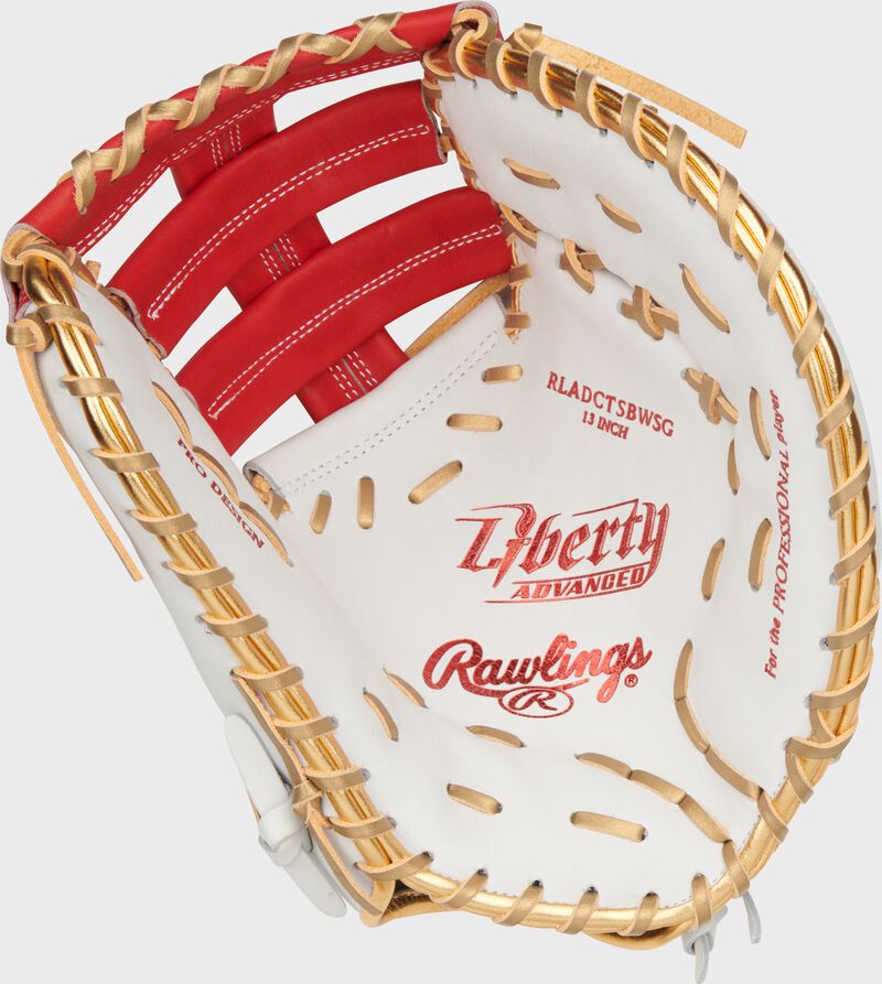 Liberty Advanced Color Series 13 in 1st Base Mitt, White/Scarlet